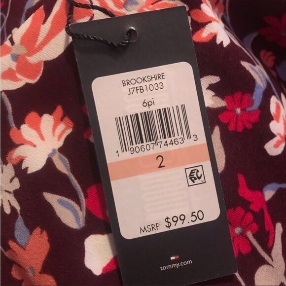 Tommy Hilfiger Red Floral Brookshire Casual Dress - Picture 4 of 4